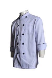 KI055 professional chef uniform 3/4 7' sleeved tailor made uniform catering uniform supplier hk hong kong company  unique chef coats